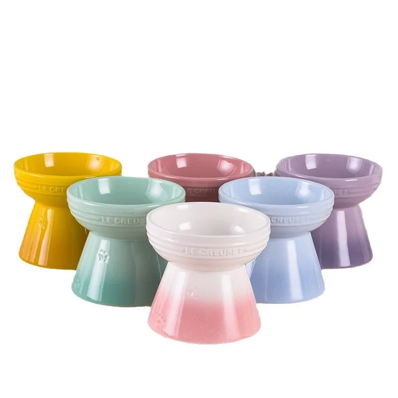 Le Creuset Pet Elevated Bowl for Cervical Spine Protection, Cat Food and Water Bowl, Cat Supplies, Dog Food Bowl